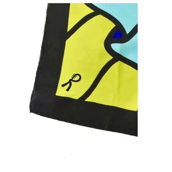 Roberta di Camerino-Florence Italy 35' square silk scarf-multi jewel colors - Picture 5 of 8